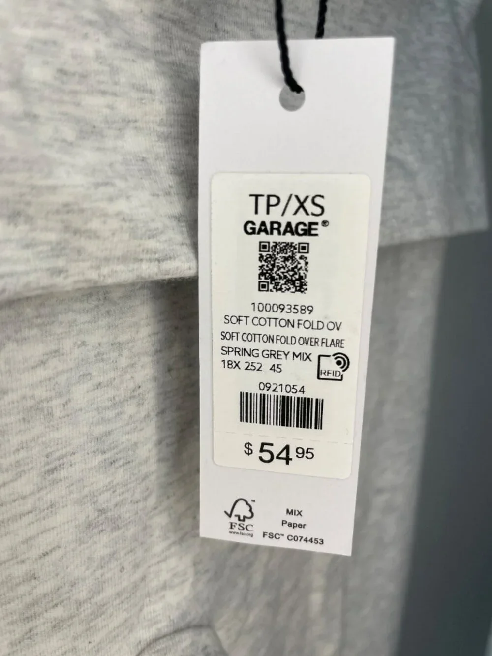 Garage Soft Cotton Fold-Over Flare Pants Spring Grey Mix Wmn's Sz XS MSRP$55 NWT - Picture 5 of 7